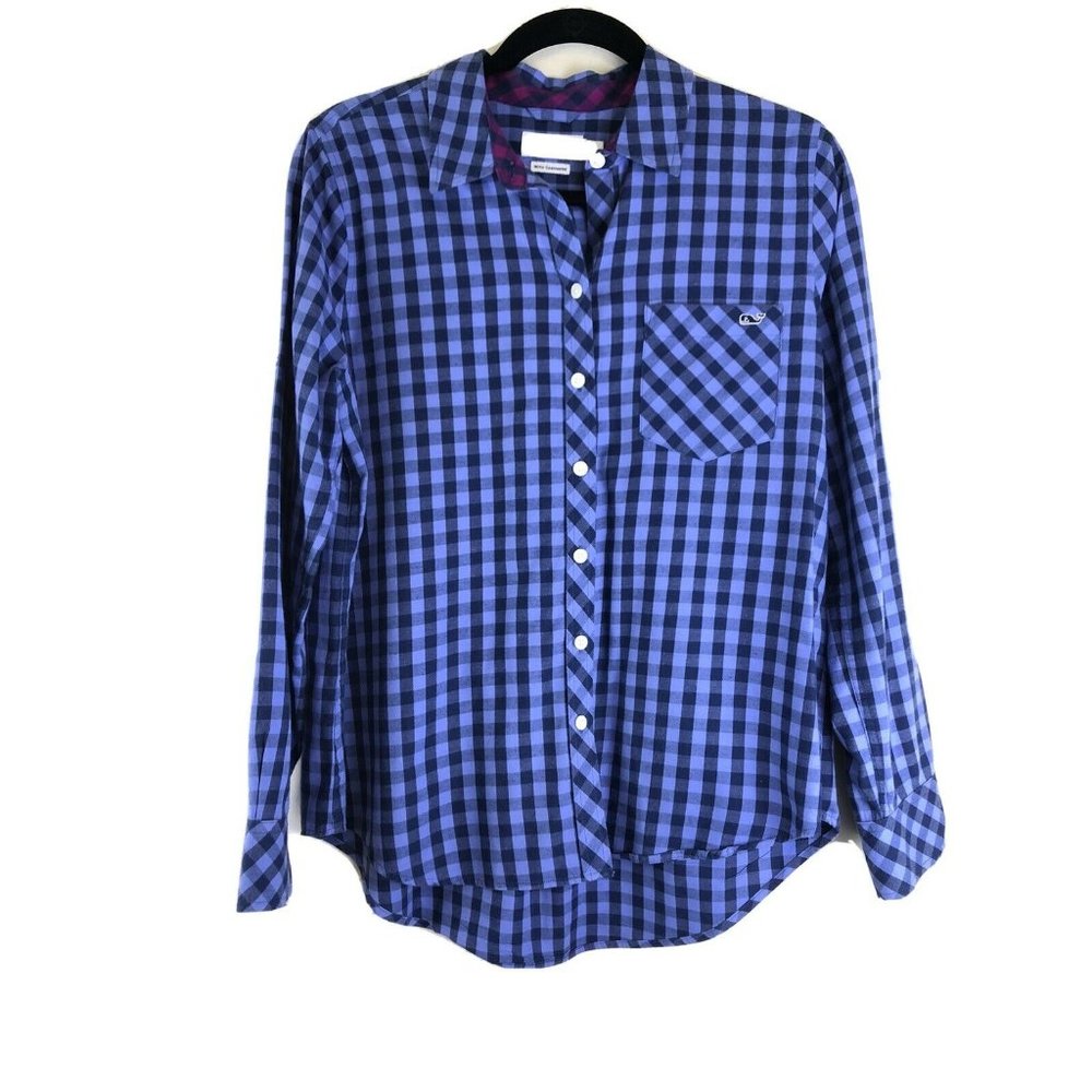 Vineyard Vines Cotton Cashmere Blue Gingham Check